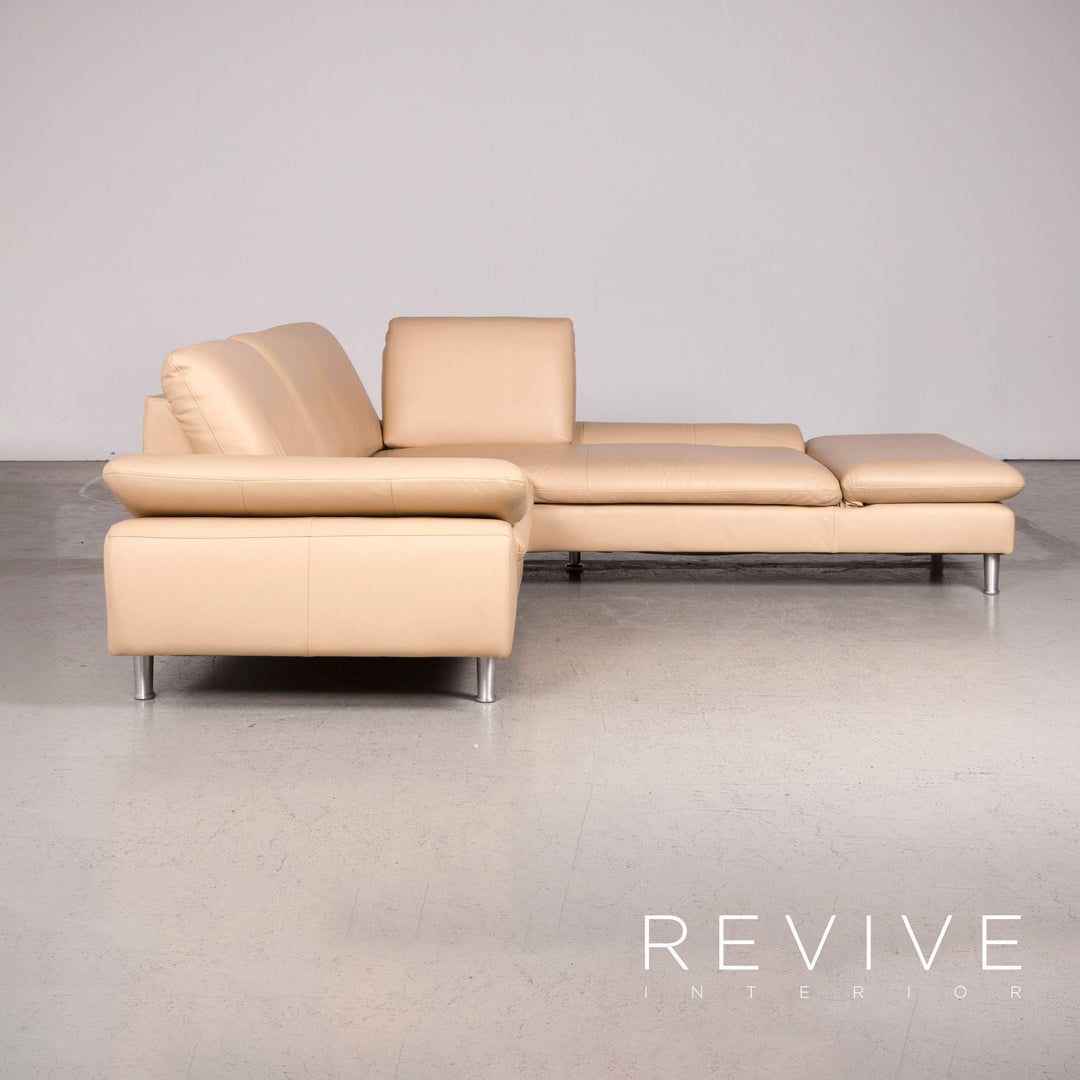 Willi Schillig Loop Canapé d'angle en cuir véritable beige #7817