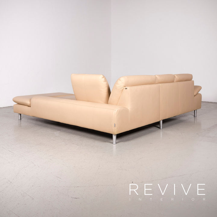 Willi Schillig Loop Canapé d'angle en cuir véritable beige #7817