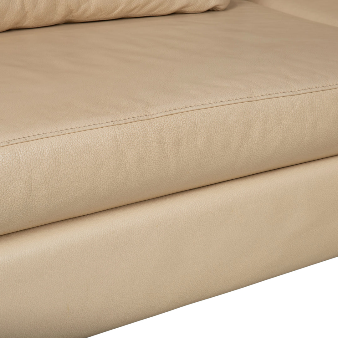 Willi Schillig Loop Garnitur Leder Ecksofa Hocker Creme Beige manuelle Funktion Sofa Couch Recamiere
