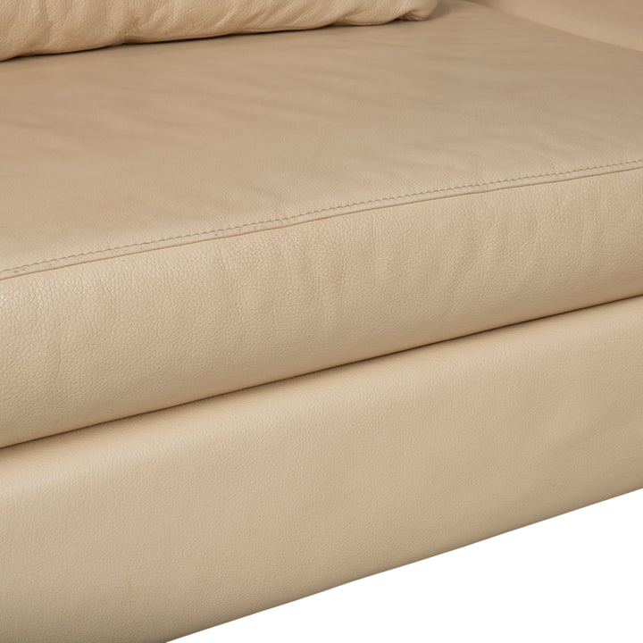 Willi Schillig Loop Garnitur Leder Ecksofa Hocker Creme Beige manuelle Funktion Sofa Couch Recamiere