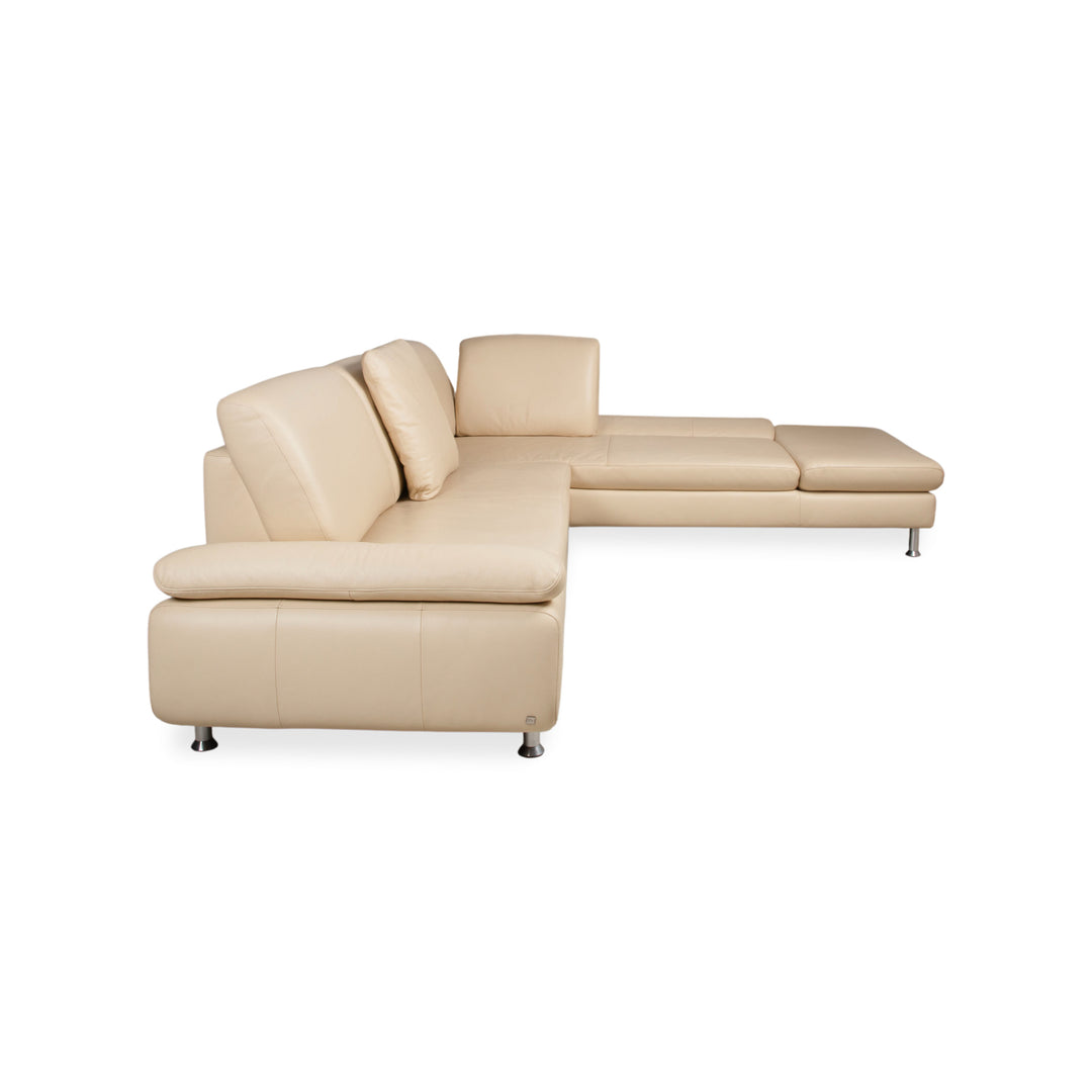 Willi Schillig Loop Garnitur Leder Ecksofa Hocker Creme Beige manuelle Funktion Sofa Couch Recamiere