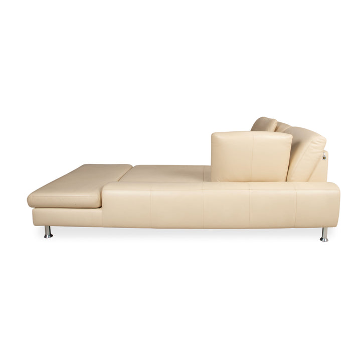 Willi Schillig Loop Garnitur Leder Ecksofa Hocker Creme Beige manuelle Funktion Sofa Couch Recamiere