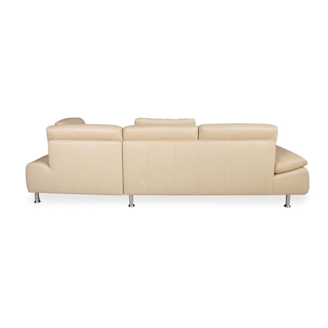 Willi Schillig Loop Garnitur Leder Ecksofa Hocker Creme Beige manuelle Funktion Sofa Couch Recamiere