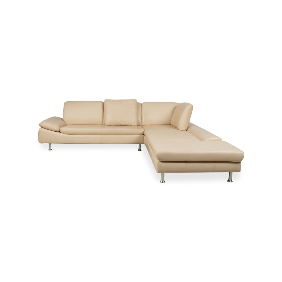 Willi Schillig Loop Garnitur Leder Ecksofa Hocker Creme Beige manuelle Funktion Sofa Couch Recamiere