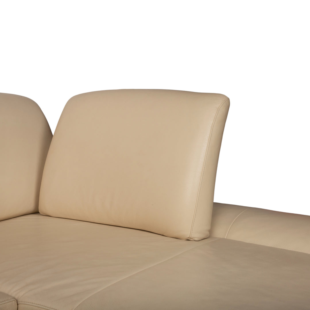 Willi Schillig Loop Garnitur Leder Ecksofa Hocker Creme Beige manuelle Funktion Sofa Couch Recamiere