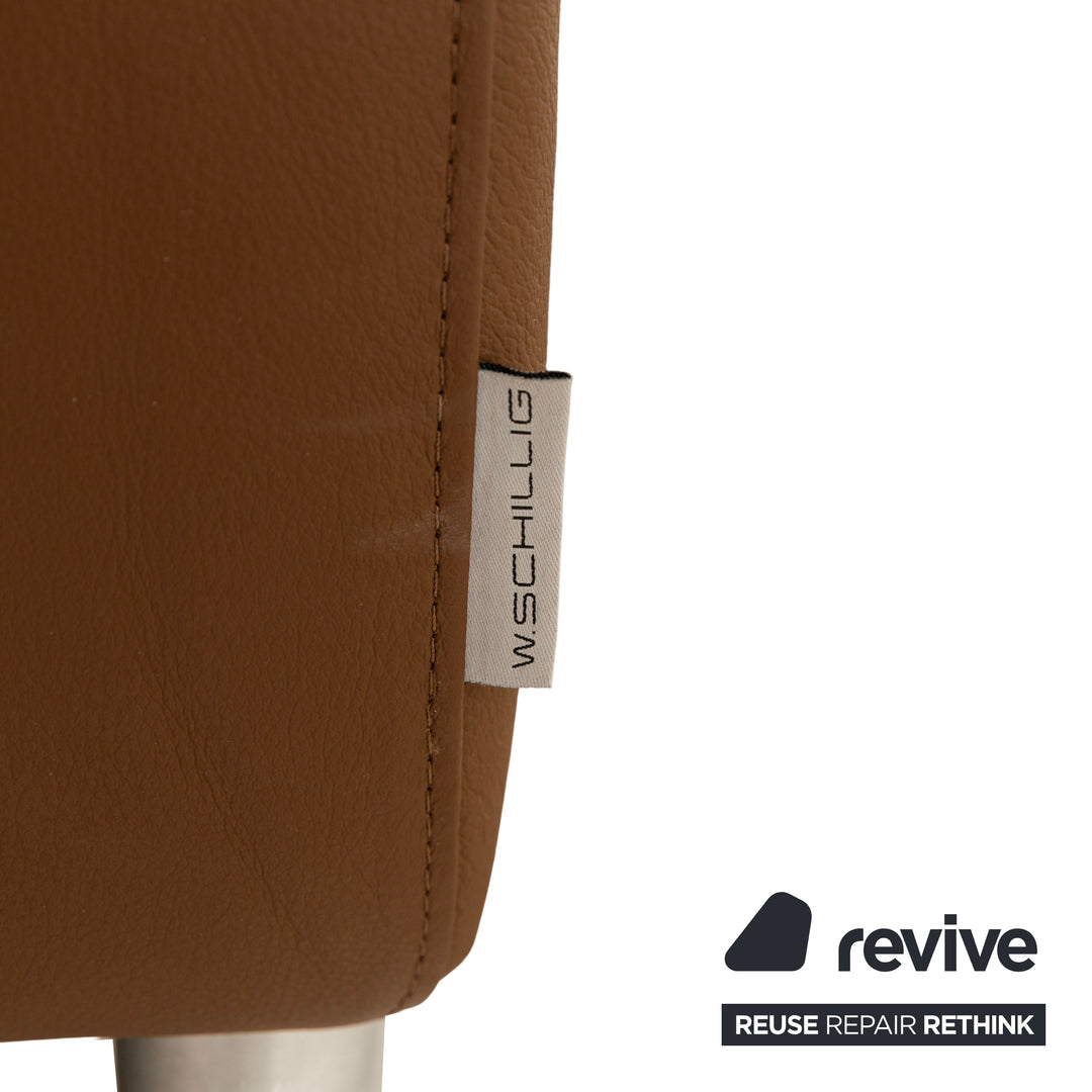 Willi Schillig Loop Leather Corner Sofa Couch Brown Recamiere Right manual function