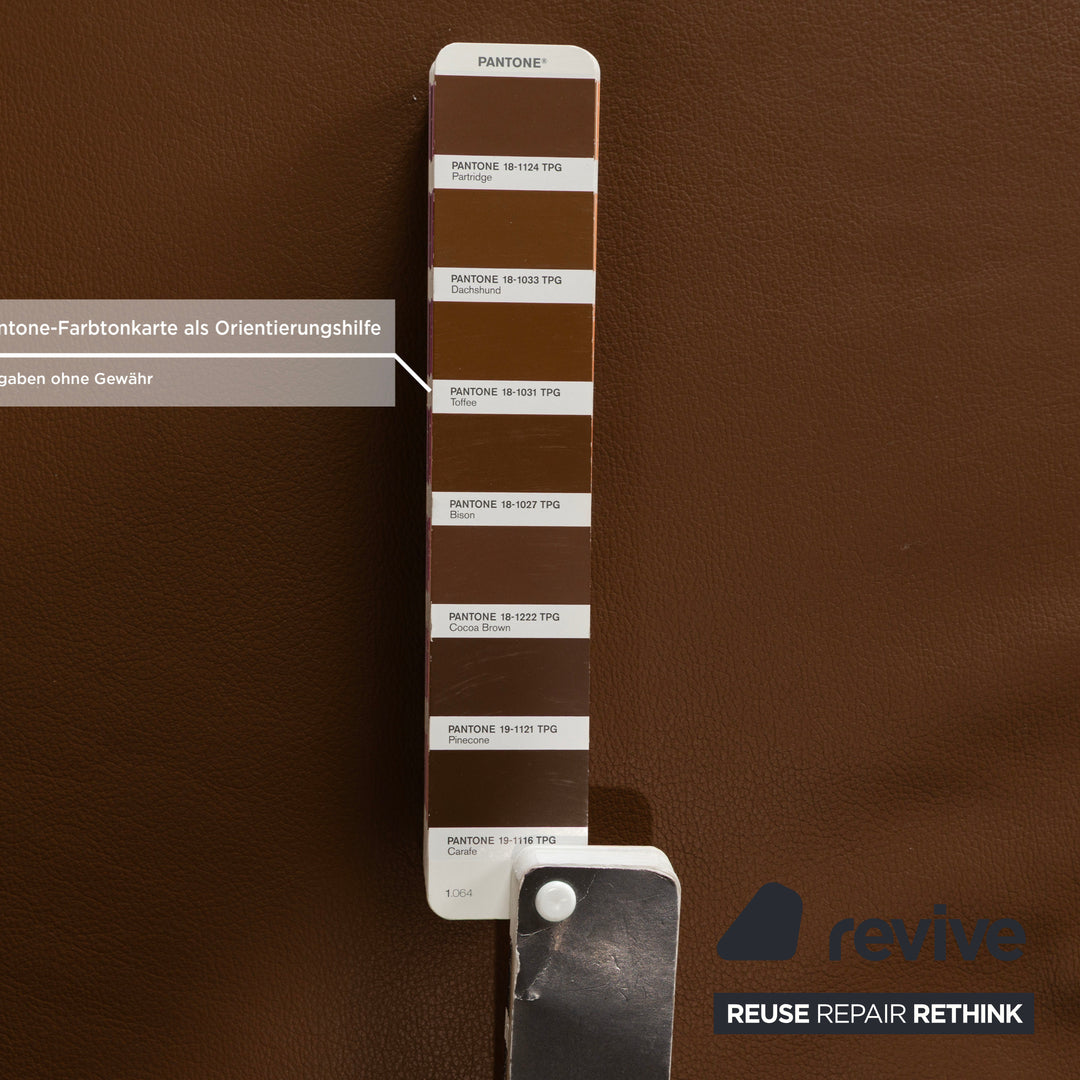 Willi Schillig Loop Leather Corner Sofa Couch Brown Recamiere Right manual function