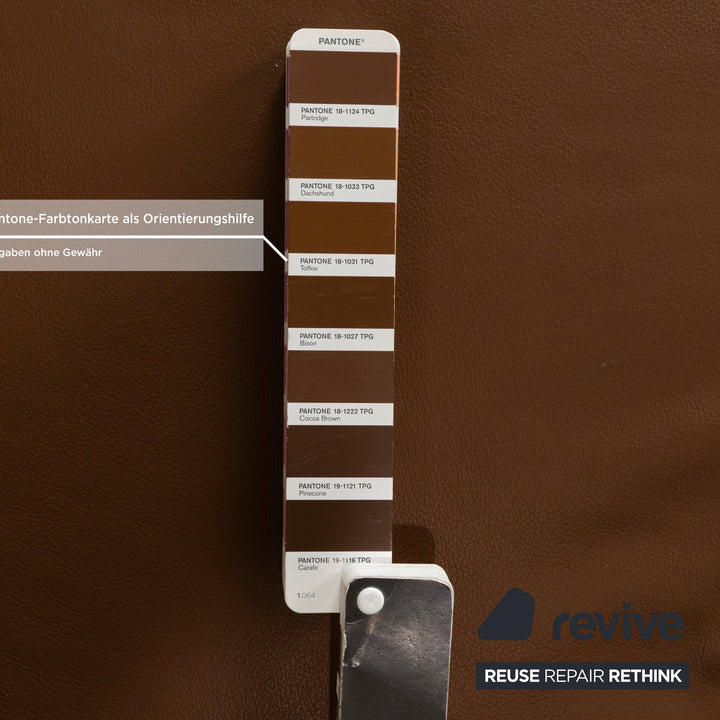 Willi Schillig Loop Leather Corner Sofa Couch Brown Recamiere Right manual function