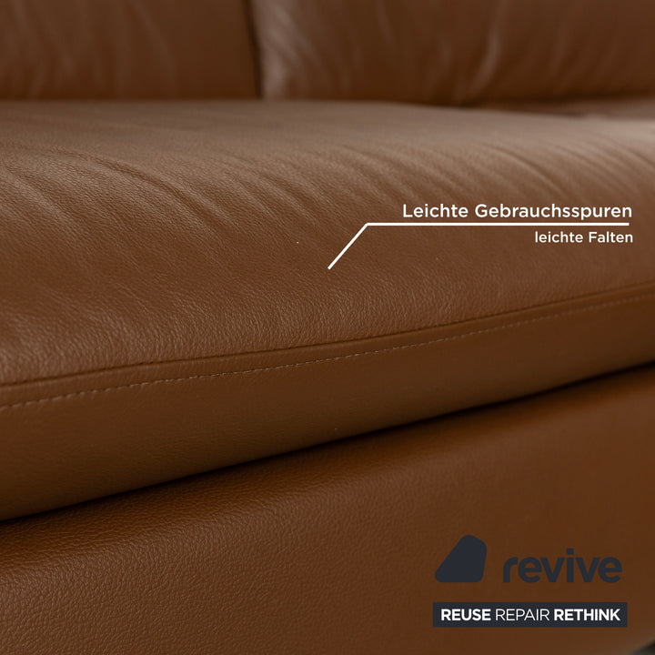 Willi Schillig Loop Leather Corner Sofa Couch Brown Recamiere Right manual function