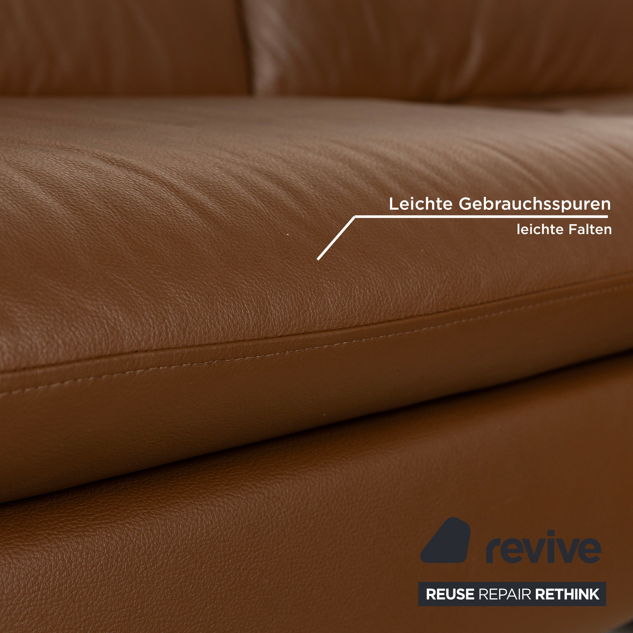 Willi Schillig Loop Leder Ecksofa Sofa Couch Braun Recamiere Rechts manuelle Funktion