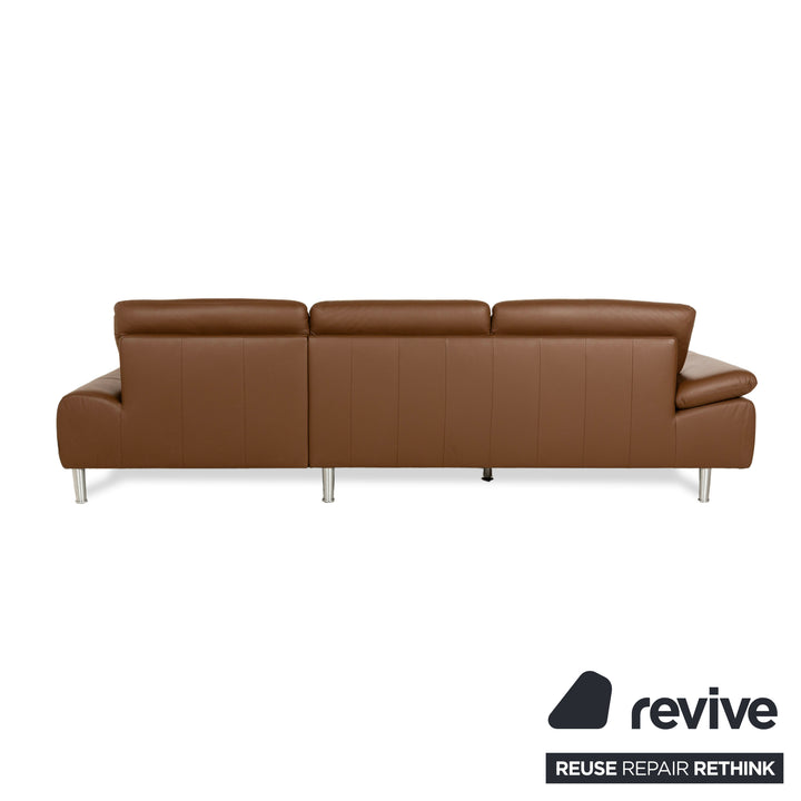 Willi Schillig Loop Leather Corner Sofa Couch Brown Recamiere Right manual function