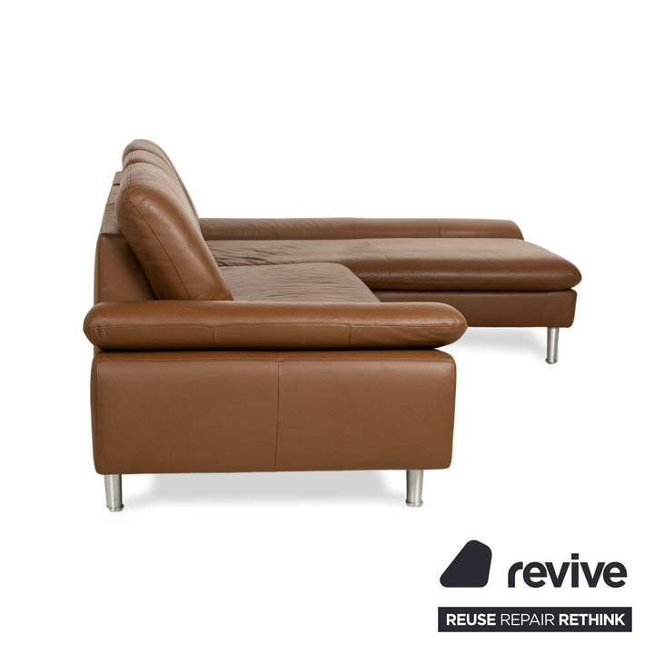 Willi Schillig Loop Leather Corner Sofa Couch Brown Recamiere Right manual function