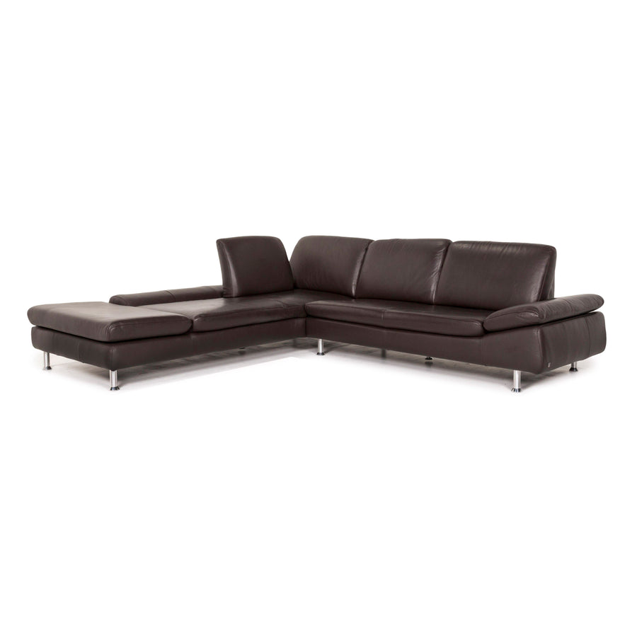 Willi Schillig Loop leather corner sofa brown dark brown function sofa couch #12515