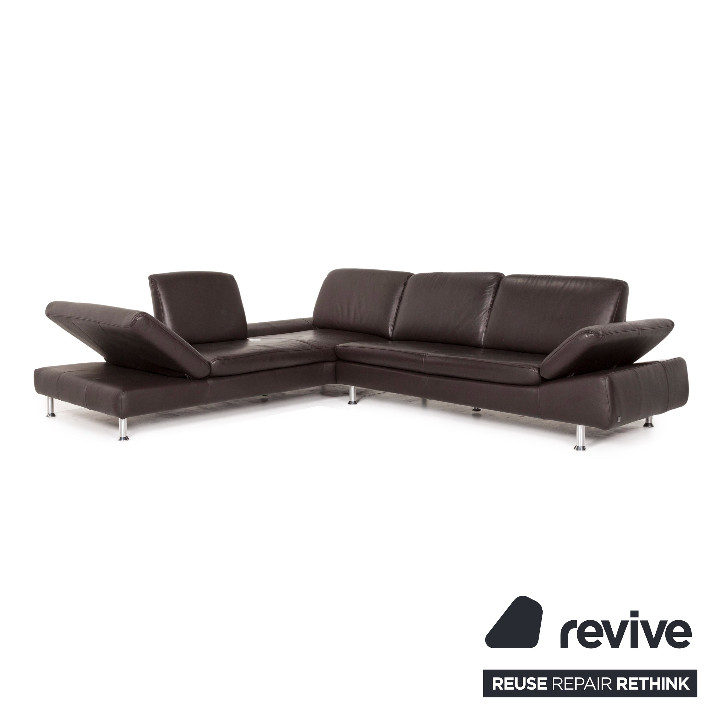 Willi Schillig Loop Leder Ecksofa Braun Dunkelbraun Funktion Sofa Couch #12515