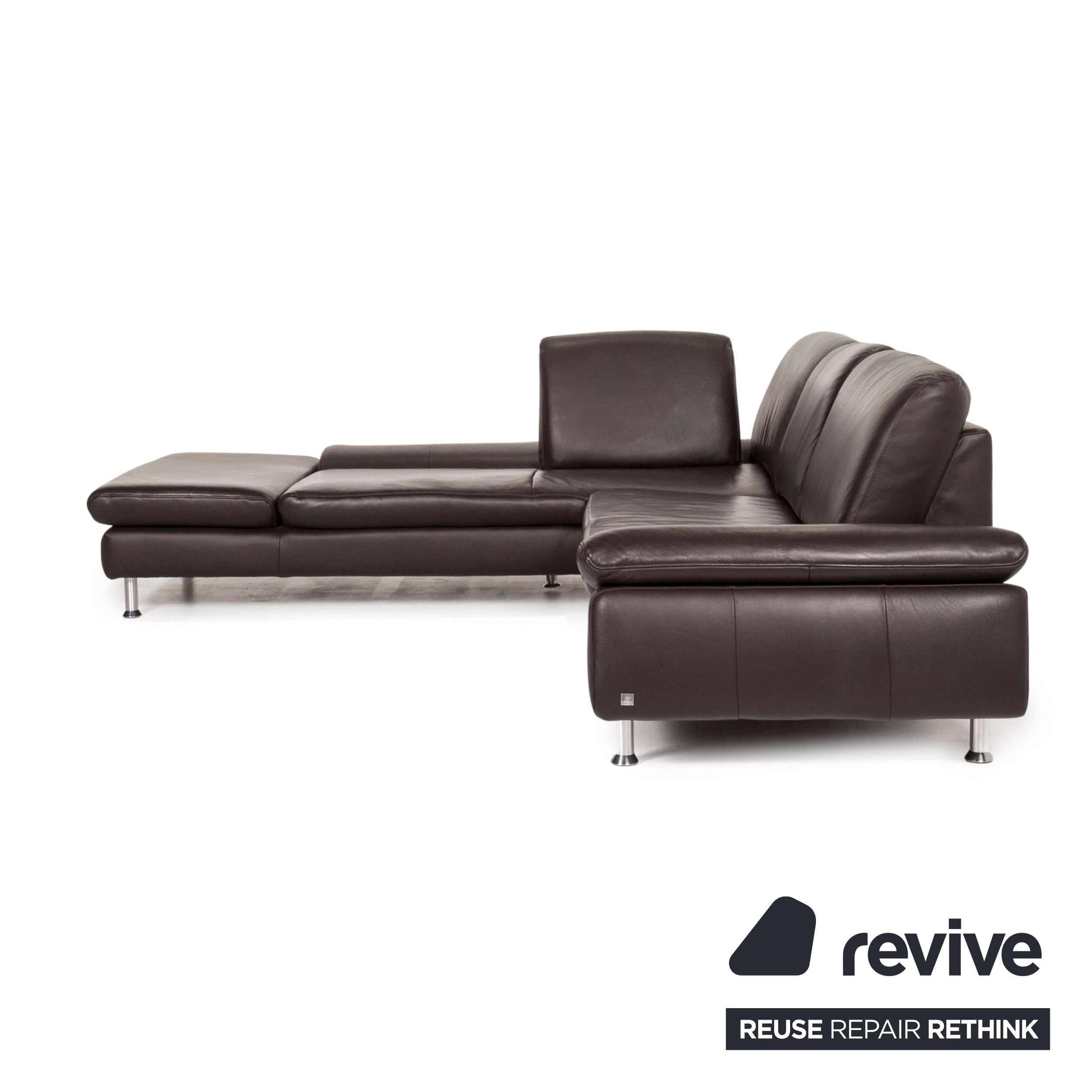 Willi Schillig Loop Leder Ecksofa Braun Dunkelbraun Funktion Sofa Couch #12515