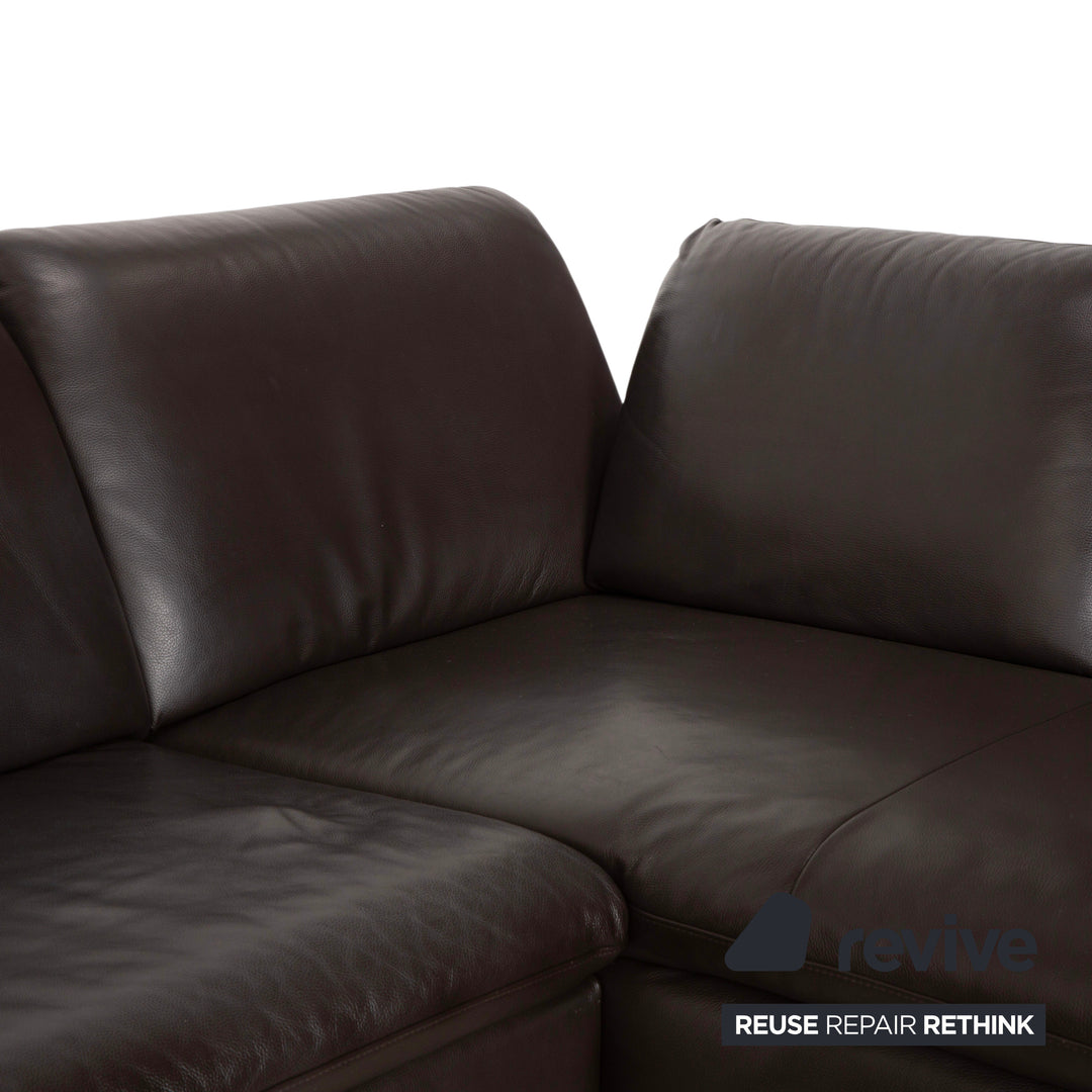 Willi Schillig Loop Leather Corner Sofa Brown Espresso Sofa Couch Manual Function