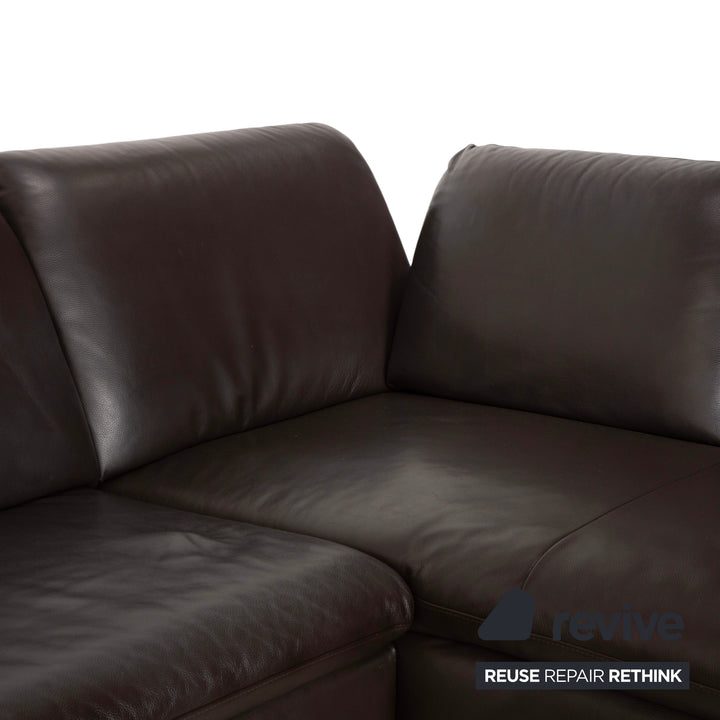 Willi Schillig Loop Leather Corner Sofa Brown Espresso Sofa Couch Manual Function