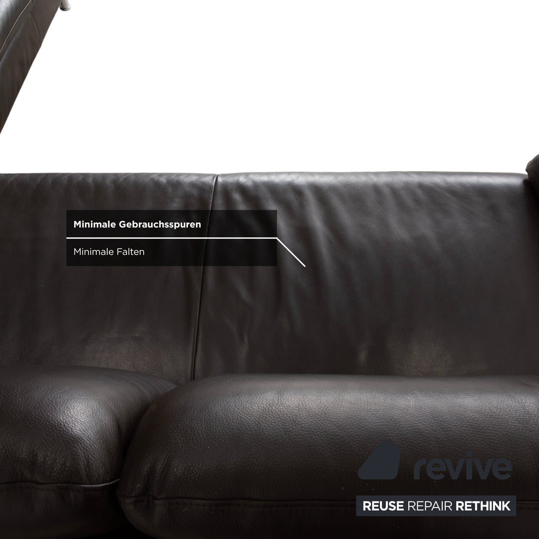 Willi Schillig Loop Leather Corner Sofa Brown Espresso Sofa Couch Manual Function