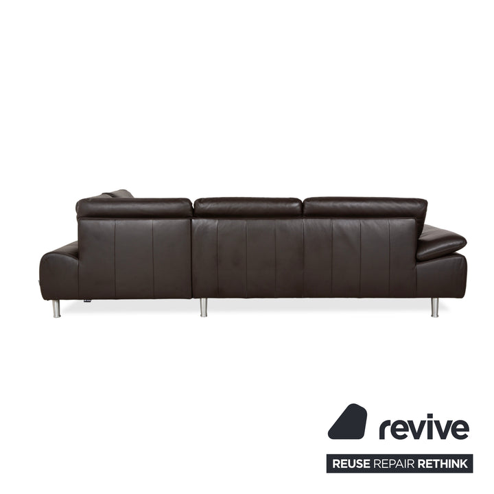 Willi Schillig Loop Leather Corner Sofa Brown Espresso Sofa Couch Manual Function