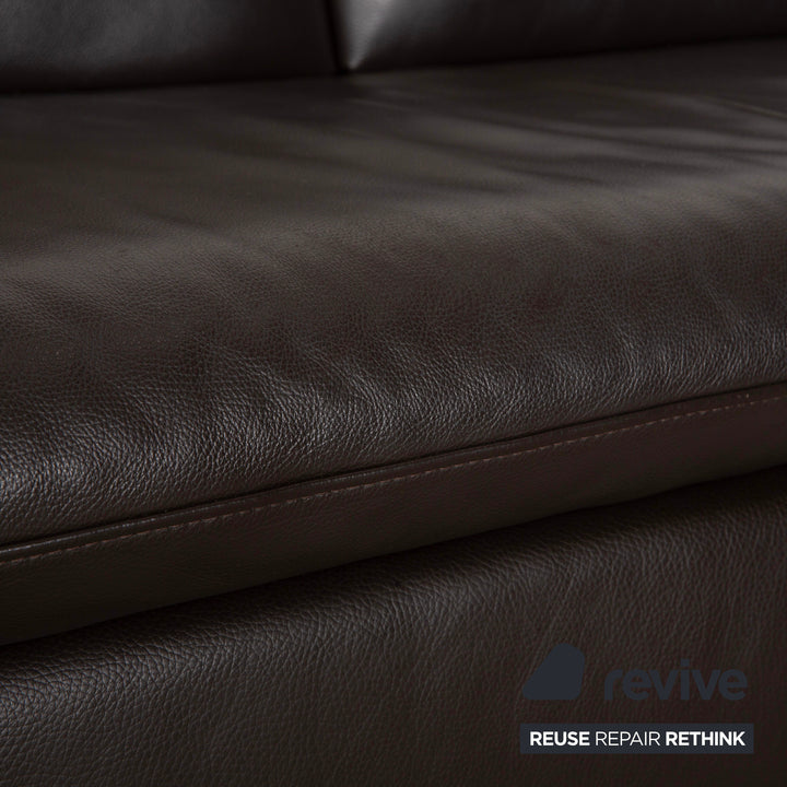 Willi Schillig Loop Leather Corner Sofa Brown Espresso Sofa Couch Manual Function