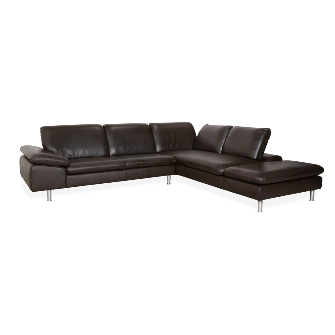 Willi Schillig Loop Leather Corner Sofa Brown Espresso Sofa Couch Manual Function