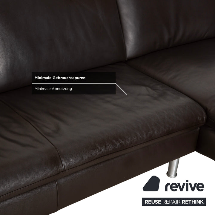 Willi Schillig Loop Leder Ecksofa Braun Espresso Sofa Couch manuelle Funktion