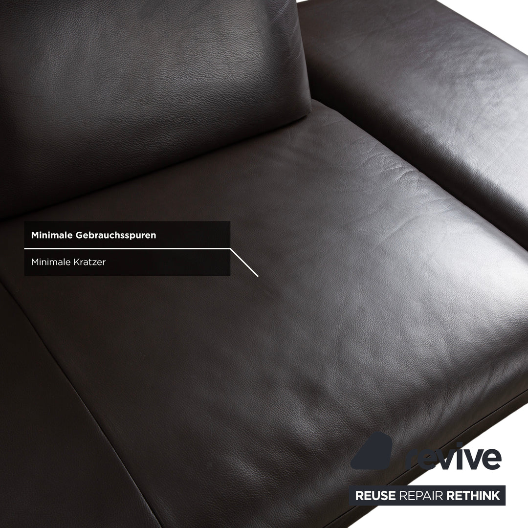 Willi Schillig Loop Leather Corner Sofa Brown Espresso Sofa Couch Manual Function