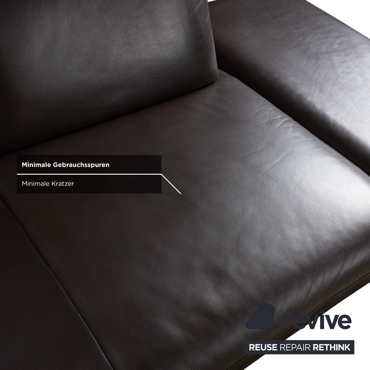 Willi Schillig Loop Leather Corner Sofa Brown Espresso Sofa Couch Manual Function