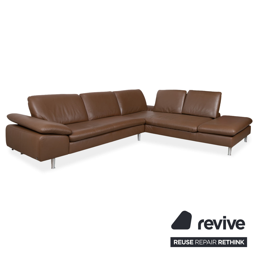 Willi Schillig Loop Ecksofa Leder Braun Kastanie Sofa Couch manuelle Funktion Recamiere