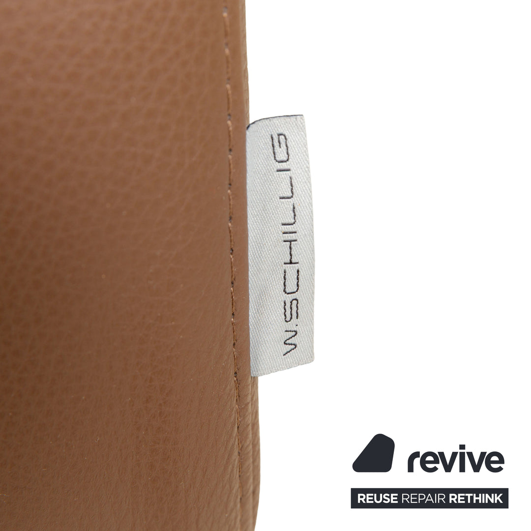 Willi Schillig Loop Leather Corner Sofa Couch Brown Récamière Left manual function