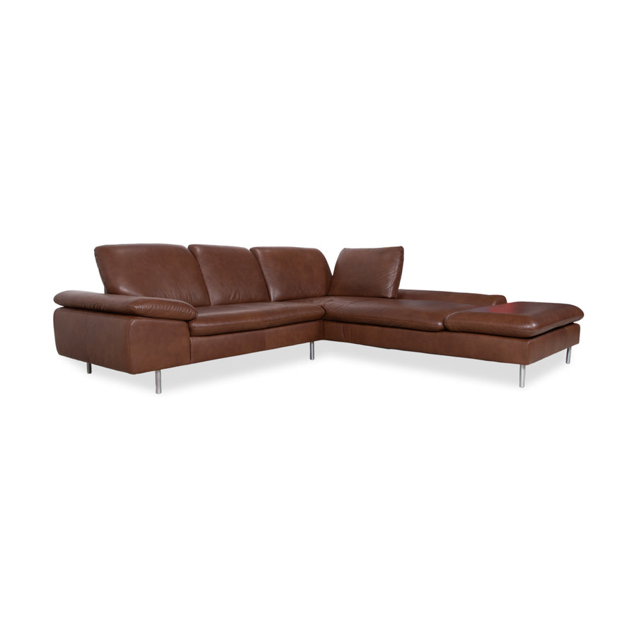 Willi Schillig Loop Leder Ecksofa Braun manuelle Funktion Sofa Couch