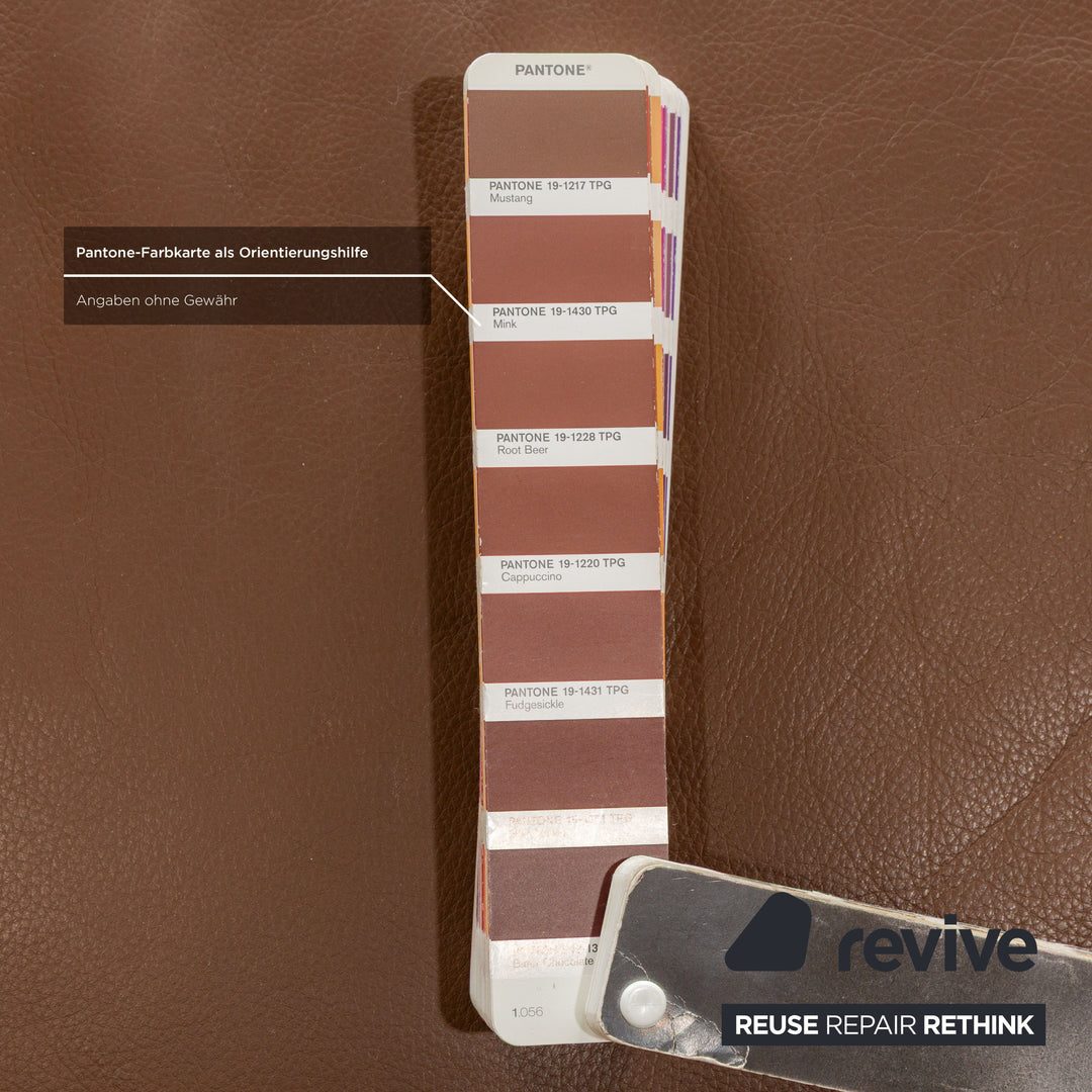 Willi Schillig Loop Leather Corner Sofa Couch Brown Récamière Left manual function