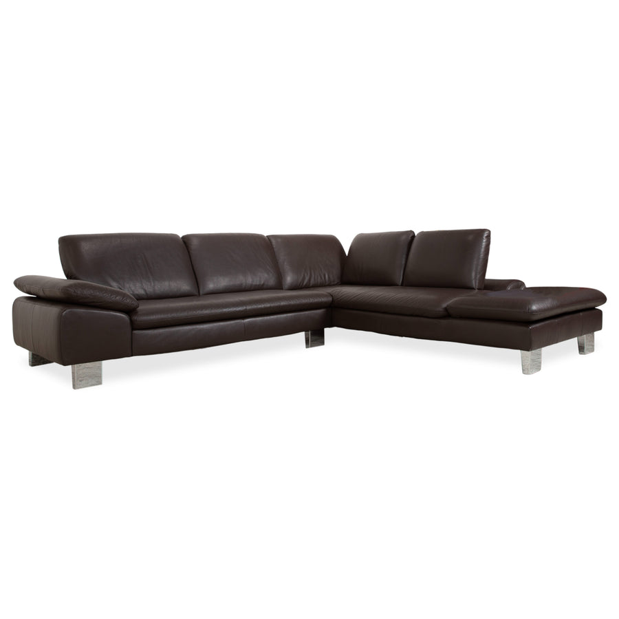 Willi Schillig Loop Leder Ecksofa Braun manuelle Funktion Sofa Couch