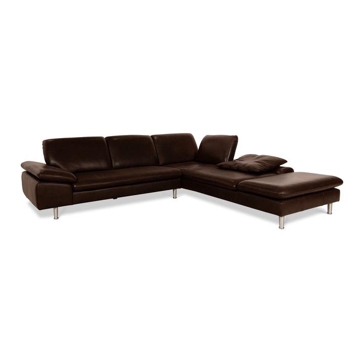 Willi Schillig Loop Leder Ecksofa Braun manuelle Funktion Sofa Couch