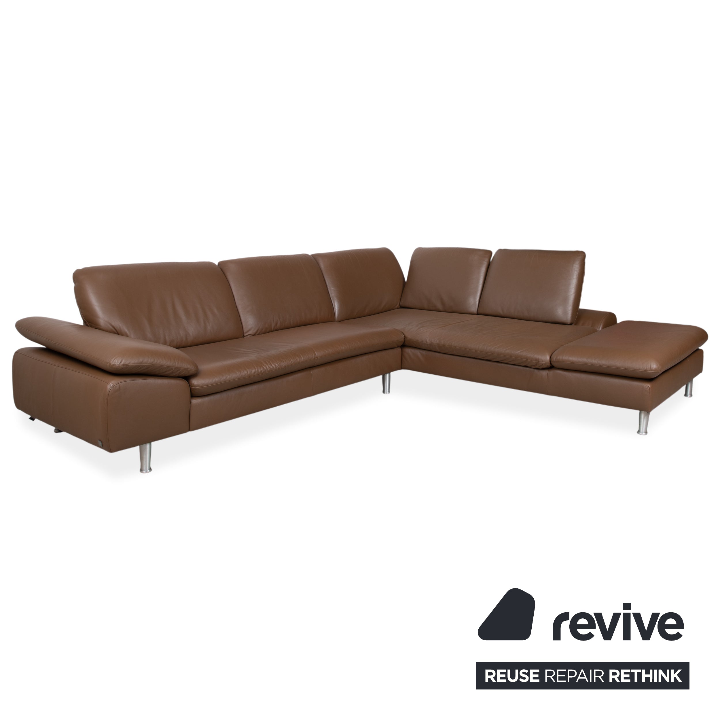 Willi Schillig Loop Ecksofa Leder Braun Kastanie Sofa Couch manuelle Funktion Recamiere