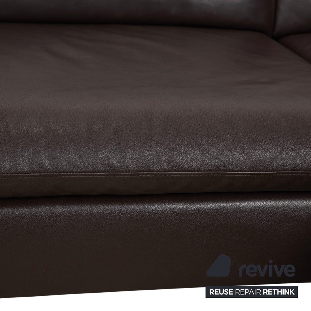 Willi Schillig Loop Leder Ecksofa Braun manuelle Funktion Sofa Couch