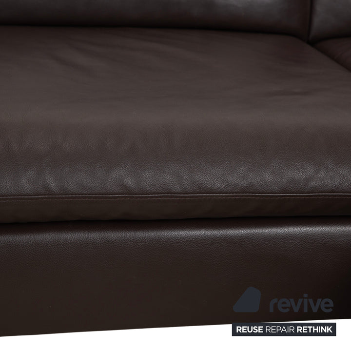 Willi Schillig Loop Leder Ecksofa Braun manuelle Funktion Sofa Couch
