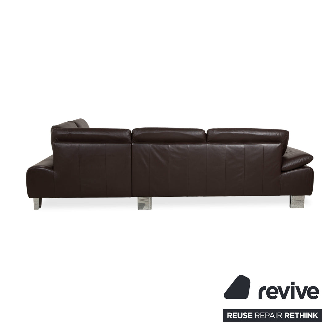 Willi Schillig Loop Leder Ecksofa Braun manuelle Funktion Sofa Couch