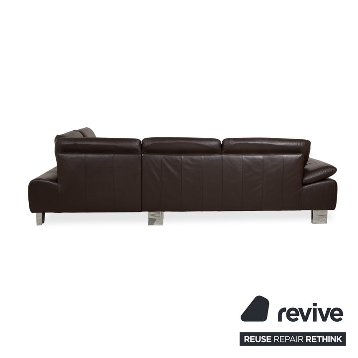 Willi Schillig Loop Leder Ecksofa Braun manuelle Funktion Sofa Couch