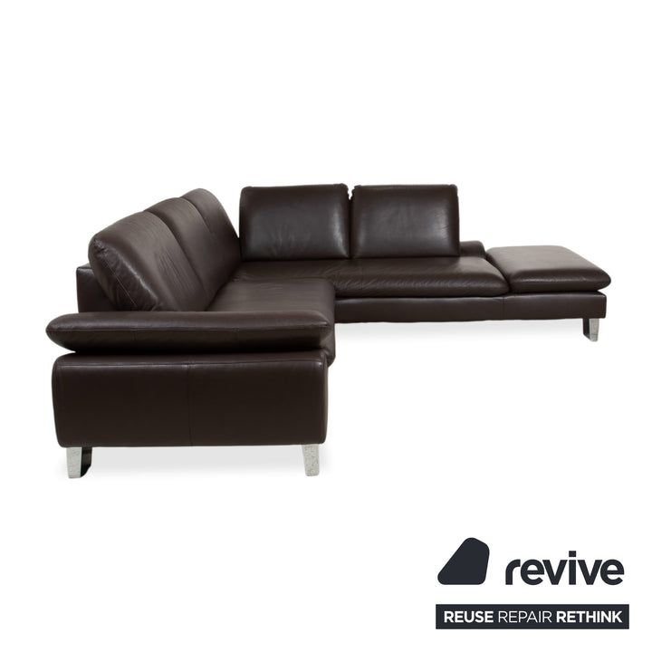 Willi Schillig Loop Leder Ecksofa Braun manuelle Funktion Sofa Couch