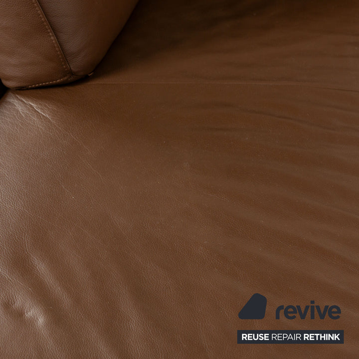 Willi Schillig Loop Leather Corner Sofa Couch Brown Récamière Left manual function