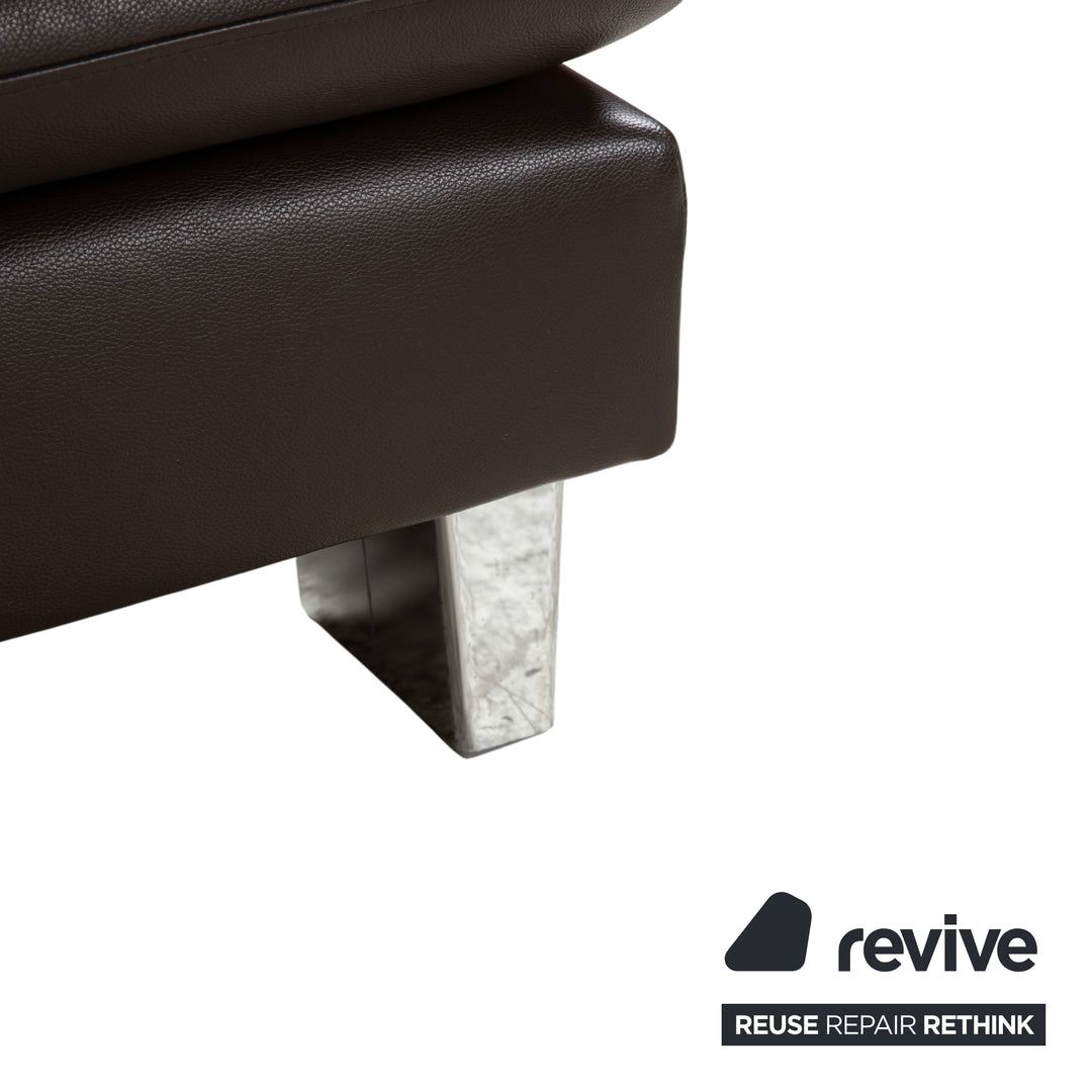 Willi Schillig Loop Leder Ecksofa Braun manuelle Funktion Sofa Couch
