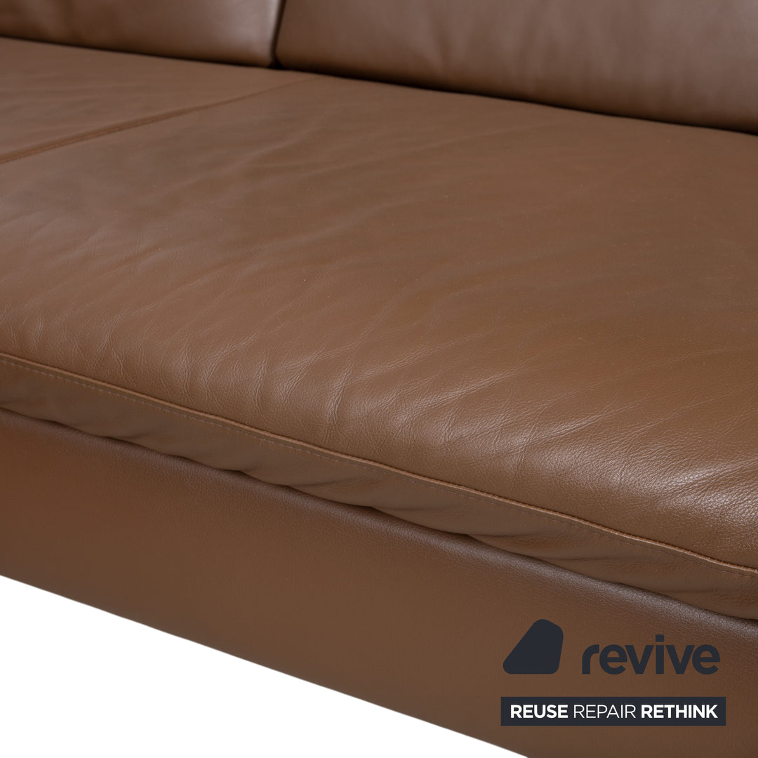 Willi Schillig Loop Ecksofa Leder Braun Kastanie Sofa Couch manuelle Funktion Recamiere