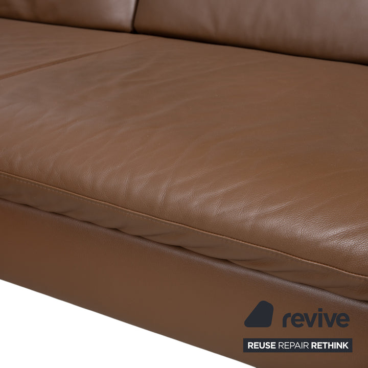 Willi Schillig Loop Ecksofa Leder Braun Kastanie Sofa Couch manuelle Funktion Recamiere