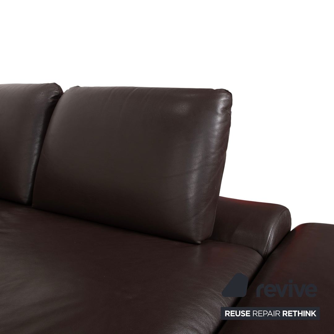 Willi Schillig Loop Leder Ecksofa Braun manuelle Funktion Sofa Couch
