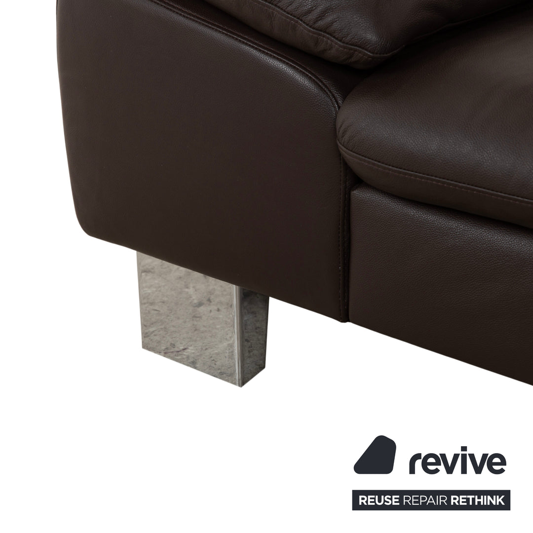 Willi Schillig Loop Leder Ecksofa Braun manuelle Funktion Sofa Couch