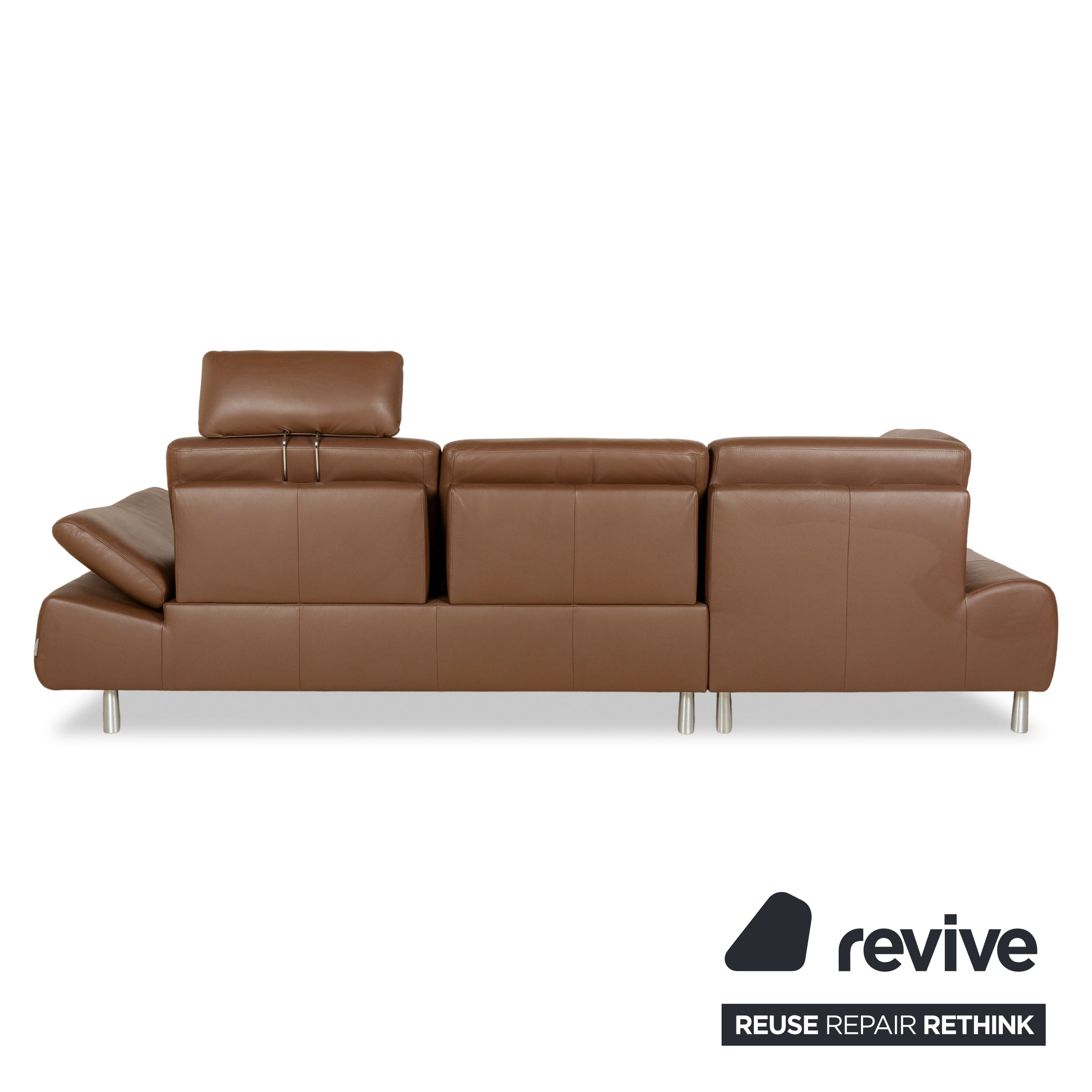 Willi Schillig Loop Leder Ecksofa Sofa Couch Braun Récamière Links manuelle Funktion