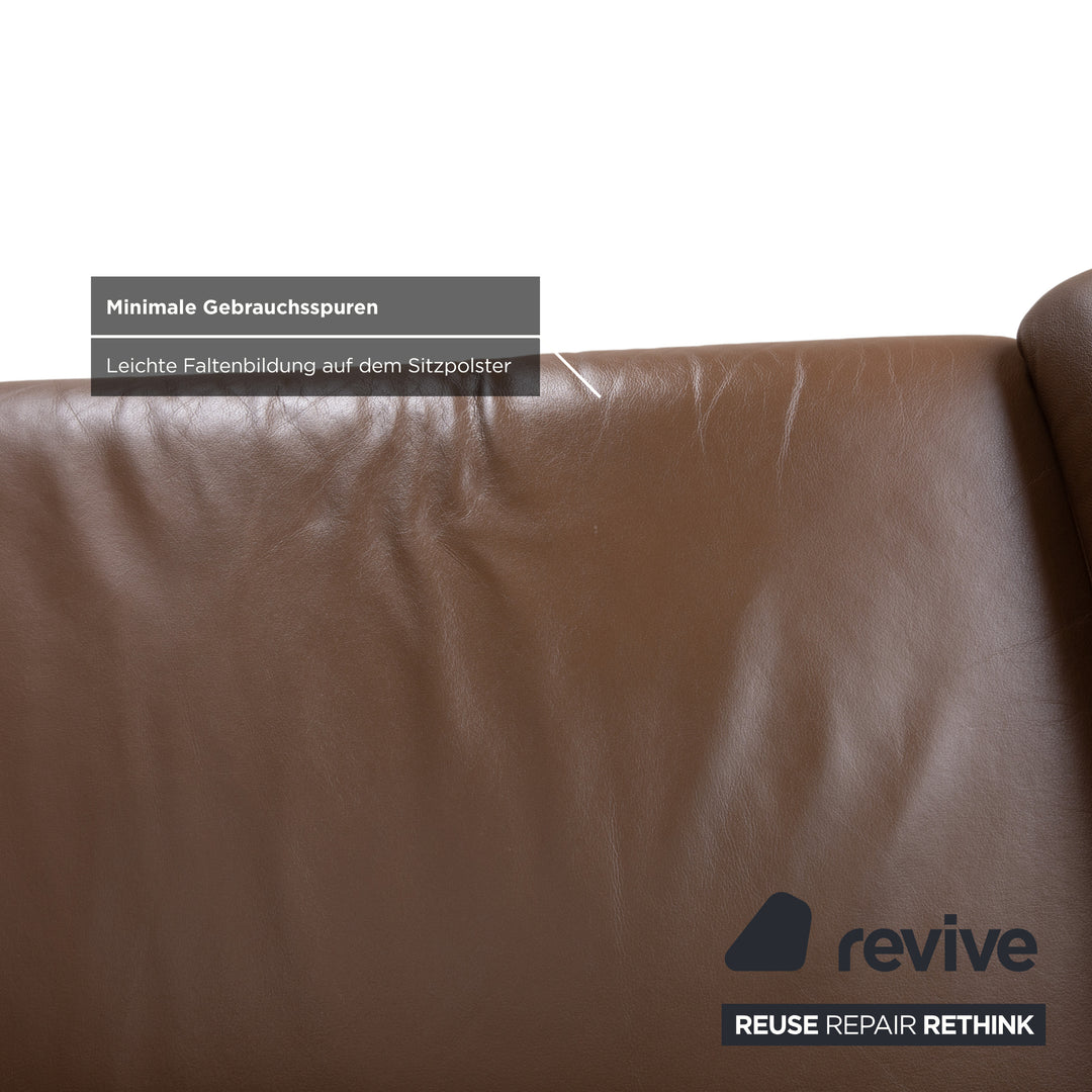 Willi Schillig Loop Ecksofa Leder Braun Kastanie Sofa Couch manuelle Funktion Recamiere