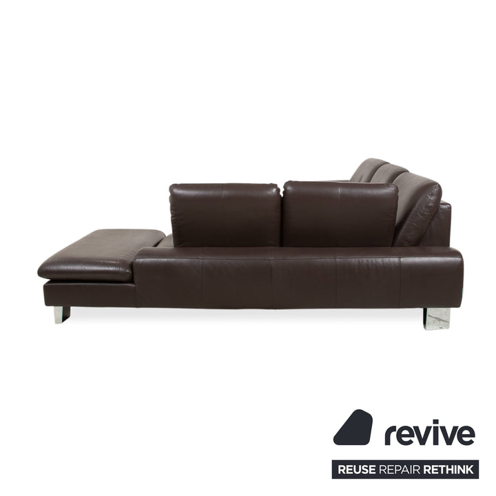 Willi Schillig Loop Leder Ecksofa Braun manuelle Funktion Sofa Couch