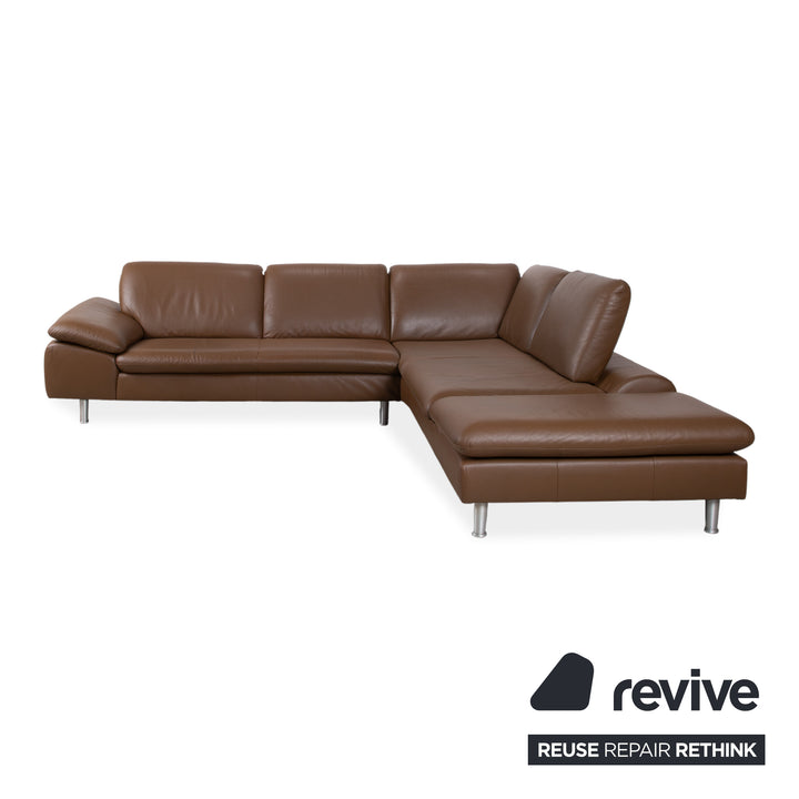 Willi Schillig Loop Ecksofa Leder Braun Kastanie Sofa Couch manuelle Funktion Recamiere